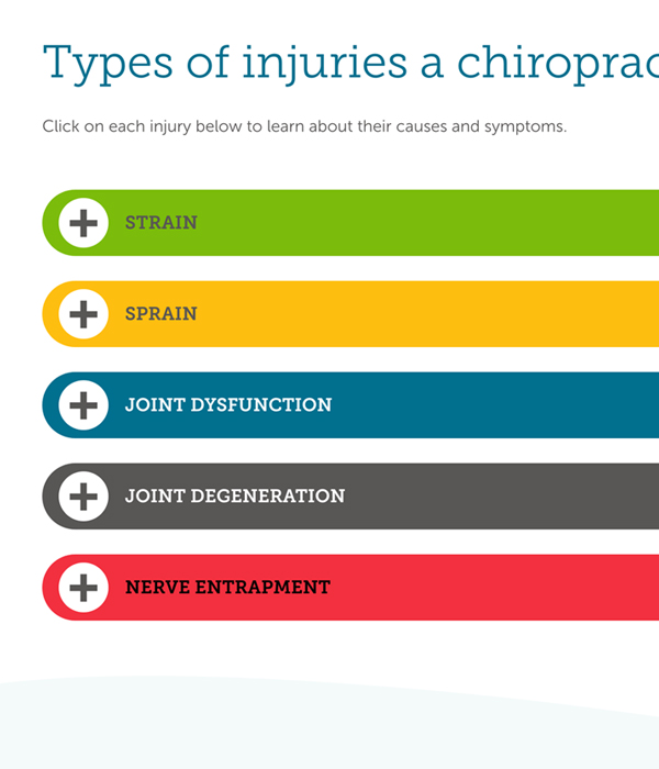 Close up of a colourful accordion function on the CCA website.