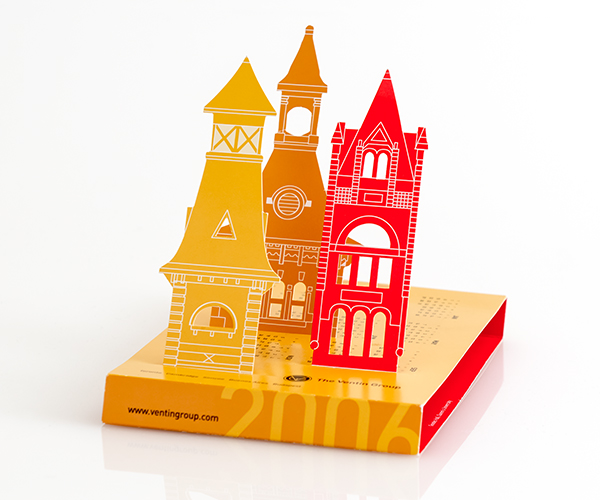 The Ventin Group's detailed popup holiday card and calendar