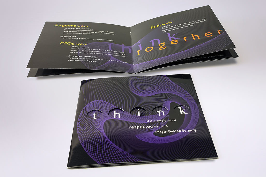 Think brochure cover and spread